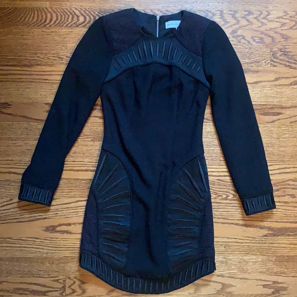 Black Embroidered Cocktail Dress